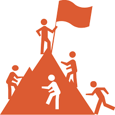 Kids climbing mountain