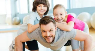 Dad with little girls