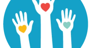 Raised hands for fundraising