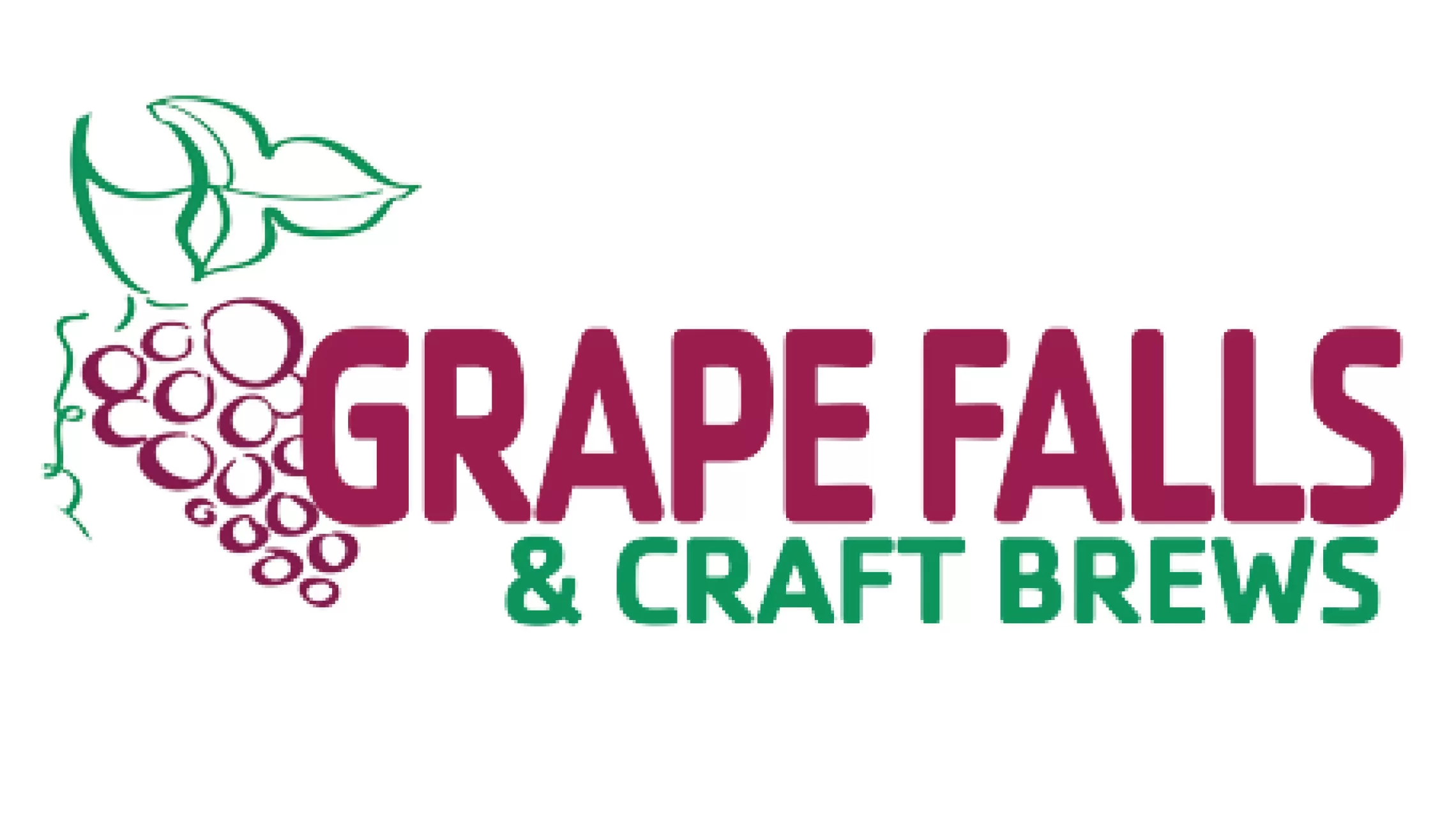 Grape Falls and Craft Brews Logo with grapes