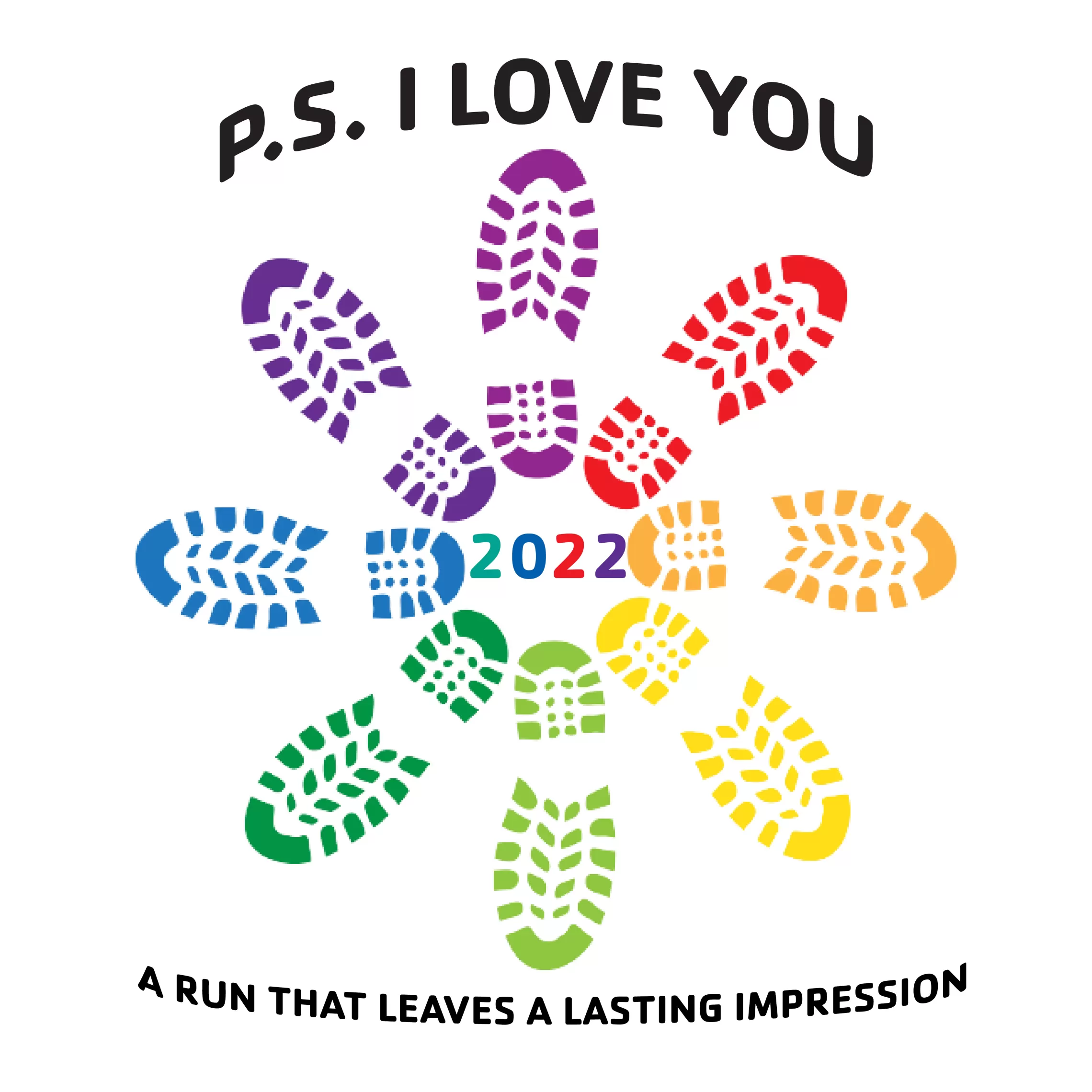 Colorful tennis shoe prints