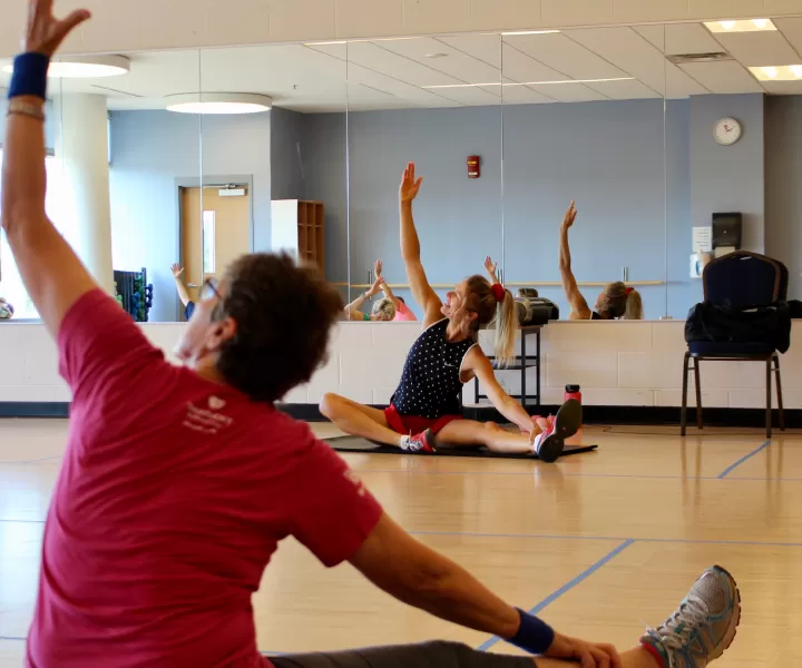 Women stretching