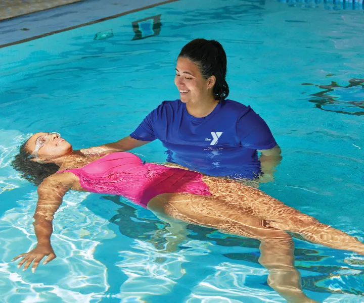 Adult woman at a swim lesson